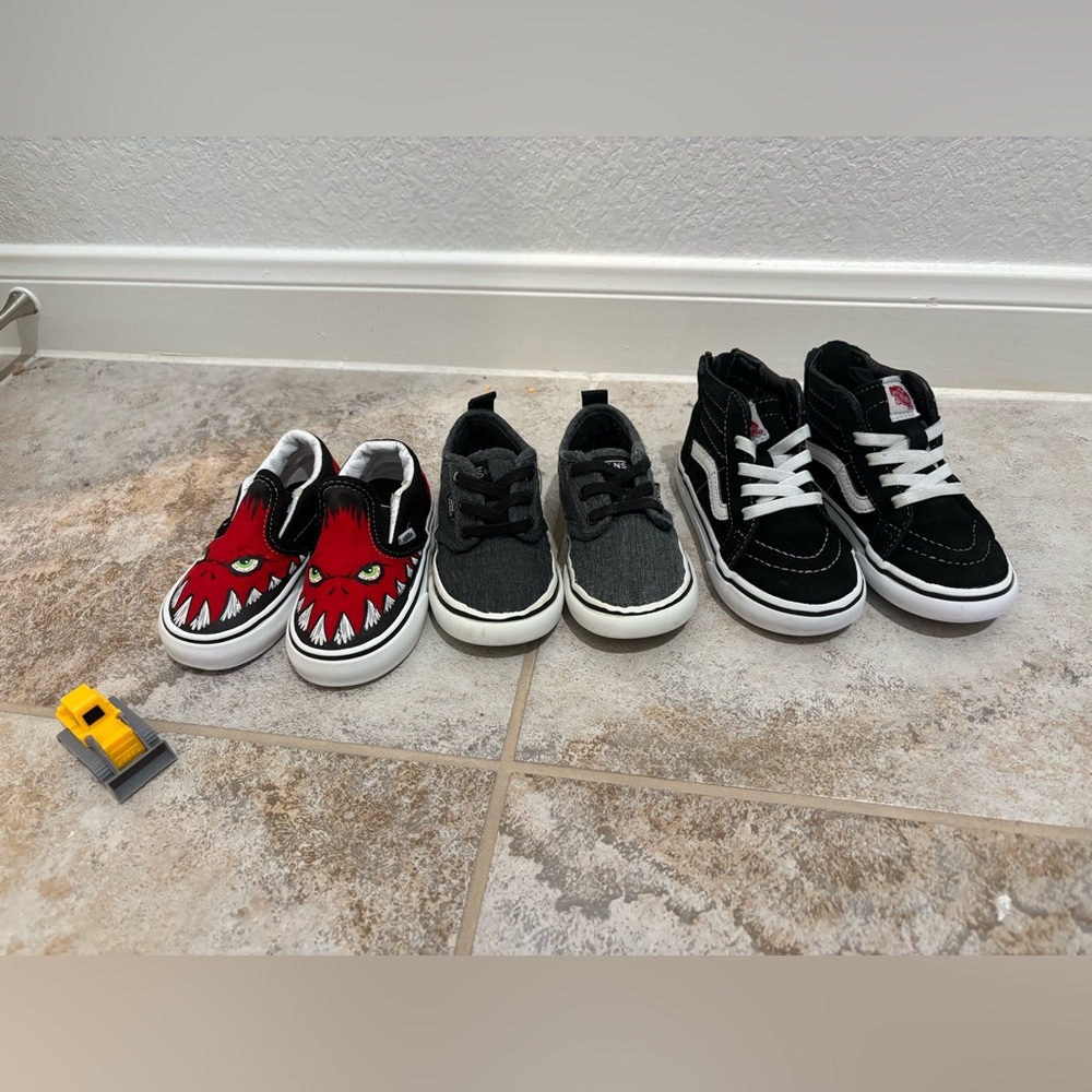 Vans Kids Black and Gray Shoes LOT of 3!